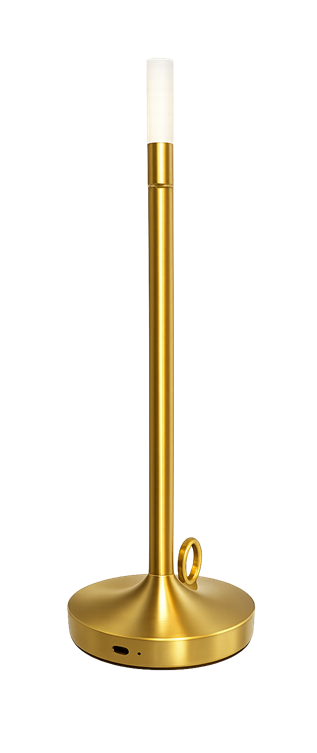 Tall Brushed Gold Stick Lamp