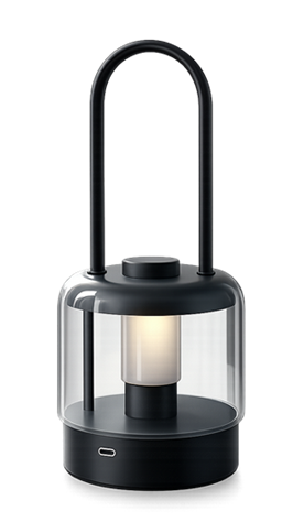 Glass Lantern Rechargeable Lamp
