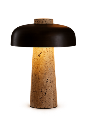 Cork & Metal Mushroom Lamp